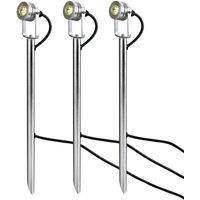 Netlighting Spennymoor Starter kit including 3 x 12V Spotlights 3 x Poles 6m cable & 12V Transformer IP54 in Grey