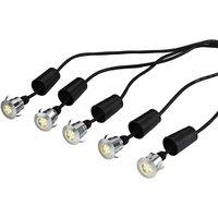Netlighting Derwent 5 x Deck Garden light with 6m cable & 12V Transformer IP54 in Grey