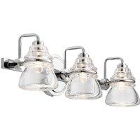 Netlighting Kichler Talland Bathroom Wall Lamp Polished Chrome IP44 in Grey