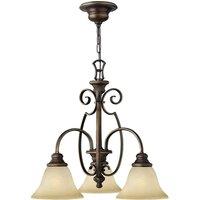 Netlighting Cello Multi Arm Chandelier 3 Light Antique Bronze Finish E27 in Brown