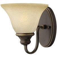 Netlighting Cello 1 Light Wall Light Antique Bronze Glass Shade E27 in Brown