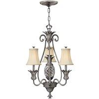 Netlighting Plantation Multi Arm Chandelier 3 Light Polished Antique Nickel Finish E14 in Grey