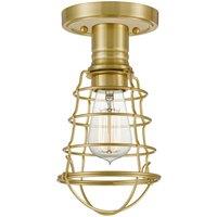 Netlighting Quoizel Mixon Semi Flush Ceiling Light Brushed Brass in Yellow
