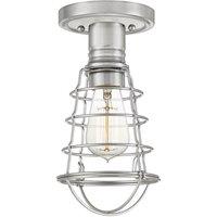 Netlighting Quoizel Mixon Semi Flush Ceiling Light Brushed Nickel in Grey