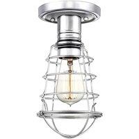 Netlighting Quoizel Mixon Semi Flush Ceiling Light Polished Chrome in Grey