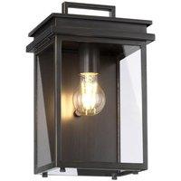 Netlighting Glenview Outdoor 1 Light Wall Lantern Antique Bronze IP44 E27 in Brown