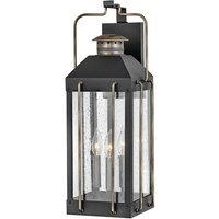 Netlighting Hinkley Fitzgerald Outdoor Wall Lantern Textured Black with Burnished Bronze IP44