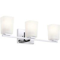 Netlighting Kichler Roehm Bathroom Wall Lamp Polished Chrome IP44 in Grey