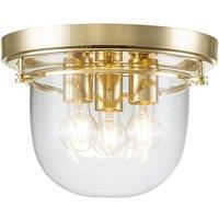 Netlighting Quoizel Whistling Bowl Semi Flush Ceiling Light Polished Brass IP44 in Yellow