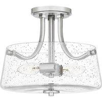 Netlighting Quoizel Hollister Bowl Semi Flush Ceiling Light Polished Nickel in Grey