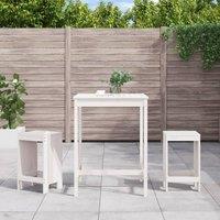 Berkfield Home 3 Piece Garden Bar Set White Solid Wood Pine