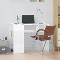 Berkfield Home Desk High Gloss White 100x55x75 Engineered Wood