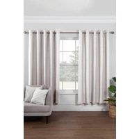 Lazy Linen Pure Washed Linen Lined Eyelet Curtains in White | Size: 167 cm width x 183 cm drop