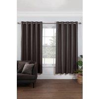 Lazy Linen Pure Washed Linen Lined Eyelet Curtains in Charcoal | Size: 167 cm width x 183 cm drop