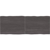 Berkfield Home Table Top Dark Grey 160x60x(2-4) cm Treated Solid Wood Live Edge in Brown