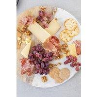 MasterClass Gourmet Prep & Serve Wood & Marble Paddle Board in White
