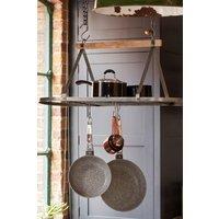 Industrial Kitchen Vintage-Style Ceiling Hanging Pot & Pan Rack in Silver