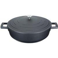 MasterClass Cast Aluminium Casserole Dish with Lid Lightweight, Dishwasher Safe 4L in Black