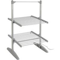 Groundlevel Heated Clothes Airer - 2 Tier in Silver
