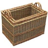 Red Hamper Wicker Set of 2 Buttermere Large Log Baskets in Brown