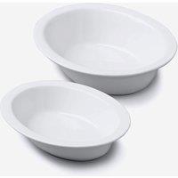 WM Bartleet & Sons Porcelain Oval Pie Dish Set of 2 in White