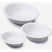 WM Bartleet & Sons Porcelain Oval Pie Dish Set of 3 in White