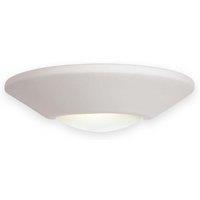 Netlighting Ceramic 1 Light Indoor Wall Uplighter 100W Unglazed Acid White Glass E27 in Clear