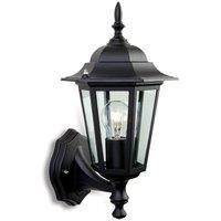 Netlighting 1 Light Outdoor 6 Panel Lantern Uplight Black IP43 E27