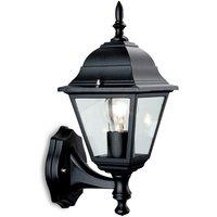 Netlighting 1 Light Outdoor 4 Panel Lantern Uplight Black IP43 E27