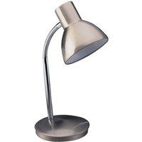 Netlighting Harvard 1 Light Table Lamp Brushed Steel E27 in Grey