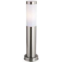 Netlighting Plaza 1 Light Small Bollard Post Stainless Steel IP44 E27 in Grey