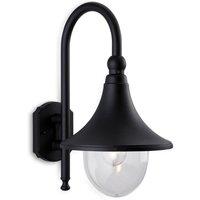 Netlighting Station 1 Light Outdoor Wall Lantern Downlight Black IP43 E27