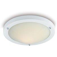 Netlighting Rondo 1 Light Flush Ceiling Light Matt White Opal Glass IP54 E27