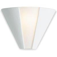 Netlighting Ceramic 1 Light Indoor Wall Uplighter 100W Unglazed Acid White Glass E27 in Clear