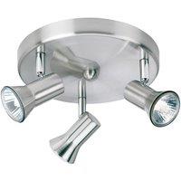 Netlighting Magnum 3 Light Flush Brushed Steel GU10 in Grey