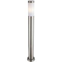 Netlighting Plaza 1 Light Tall Bollard Post Stainless Steel IP44 E27 in Grey