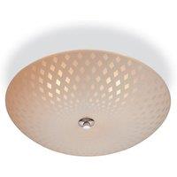 Netlighting Celine 3 Light Semi Flush Ceiling Light Opal Glass Decorative Pattern E14 in White