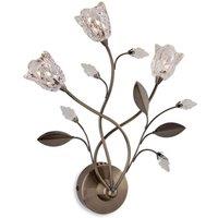 Netlighting Cindy 3 Light Indoor Wall Light Antique Brass Clear Glass G4 Bulb in Gold