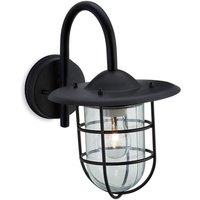 Netlighting Cage 1 Light Wall Light Black IP44 E27