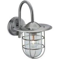 Netlighting Cage 1 Light Wall Light Stainless Steel IP44 E27 in Grey