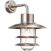 Netlighting Austin 1 Light Outdoor Wall Light Stainless Steel IP44 E27 in Grey