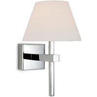 Netlighting Fabio 1 Light Bathroom Wall Light Chrome Opal Glass IP44 G9 in Grey
