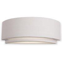 Netlighting Ceramic 1 Light Indoor Plaster Wall Light 100W Unglazed E27 in White