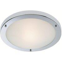 Netlighting Rondo LED 24 Light Flush Ceiling Light Chrome Opal Glass IP44 in Grey