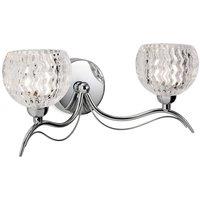 Netlighting Blanche 2 Light Indoor Wall Light Chrome Moulded Clear Glass G9