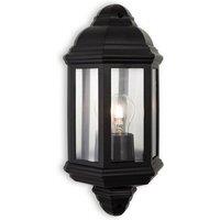 Netlighting Park 1 Light Outdoor Wall Lantern Black Polycarbonate IP44 E27