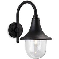 Netlighting Astra 1 Light Lantern Wall Light Black Resin IP44 E27
