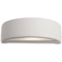 Netlighting Ceramic 1 Light Indoor Plaster Wall Light 100W Unglazed Acid White Glass E27 in Clear