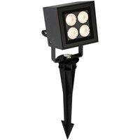 Netlighting LED 4 Light Outdoor Wall Light & Spike Spot Graphite IP54 in Black