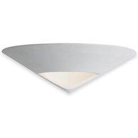 Netlighting Ceramic 1 Light Indoor Wall Uplighter 100w Unglazed Acid Whote Glass E27 in Clear